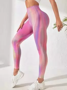Сексуальные обтягивающие леггинсы для йоги с высокой талией, женские летние повседневные спортивные штаны для тренировок, женские модные шикарные облегающие спортивные длинные брюки для бега L розовый