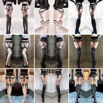 Сексуальные открытые промежности бесплатные сексуальные чулки соблазнительная кровать большой размер страстное нижнее белье униформа летнее открытое черное шелковое покрывало Recommended weight 80-75 kg