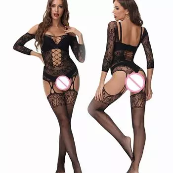 Сексуальные открытые промежности фетиш бодичулки эротическое белье бэбидолл боди с вырезами нижнее белье комбинезон женский сетчатый комплект с вырезами XXS