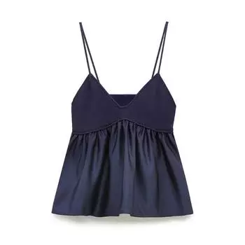 Сексуальные повседневные топы без рукавов Y2k, женские летние однотонные ретро-узкие плиссированные пляжные футболки, женская мода, шикарная одежда на бретелях L синий