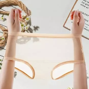 Сексуальные прозрачные трусики для женщин, прозрачное нижнее белье больших размеров из сетки XL