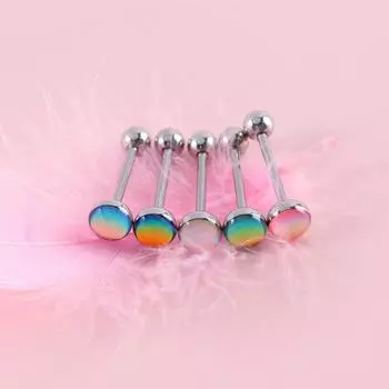 Сексуальные радужные цвета из нержавеющей стали, гвоздики, украшения для тела, кольца для пирсинга языка, украшения для пирсинга языка зелёный