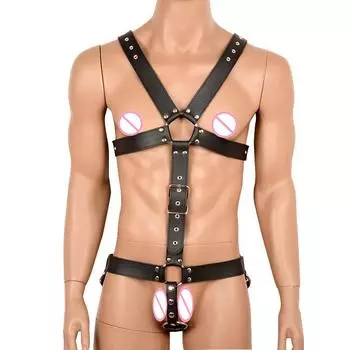 Сексуальные регулируемые ремни из искусственной кожи Bdsm BodyHarness Сексуальные фетиш-мужчины Рабские ограничения для связывания Взрослые секс-игрушки Для женщин секс-игра