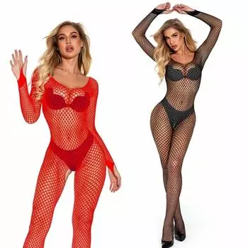 Сексуальные сетчатые ажурные боди-чулки Женское эротическое белье Сексуальные открытые промежностные боди Женское сексуальное порно нижнее белье для секса within 70kg