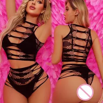 Сексуальные сетчатые боди женские с вырезами порно колготки нижнее белье женские полные боди-чулки эротическая сетчатая одежда ночные клубы полый комплект One Size