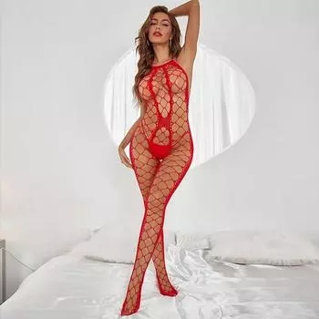 Сексуальные сетчатые боди Женское облегающее белье Открытая промежность Сексуальные наряды Прозрачные боди Сетчатое горячее эротическое белье S-XXXL