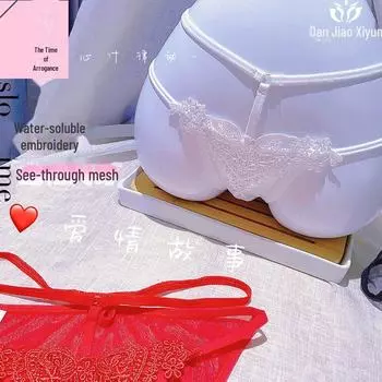 «Сексуальные сетчатые трусы с заниженной талией и вышитым цветком» 5317, one size (80-125 catties)