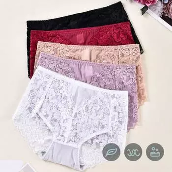 Сексуальные сетчатые трусы женское прозрачное нижнее белье со средней талией женское тонкое кружевное внутреннее белье удобные трусы с перспективой на бедрах S чёрный