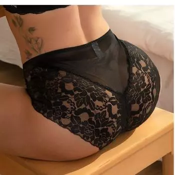 Сексуальные сетчатые трусы женское прозрачное нижнее белье со средней талией женское тонкое кружевное внутреннее белье удобные трусы с перспективой на бедрах S красный