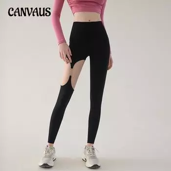 Сексуальные штаны для йоги с металлическими пуговицами, женские обтягивающие штаны для фитнеса с подтяжкой бедер, эластичные тренировочные штаны S чёрный