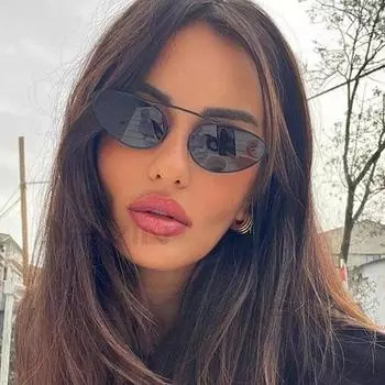 Сексуальные солнцезащитные очки «кошачий глаз», женские винтажные треугольные металлические солнцезащитные очки для мужчин, модные брендовые украшения, очки для вечеринки gold black