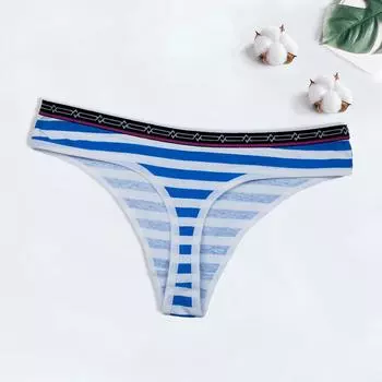 Сексуальные стринги, хлопковые женские трусики, стринги с Т-образной спинкой, женское нижнее белье, трусы, женское белье, бикини, 1 шт. M чёрный