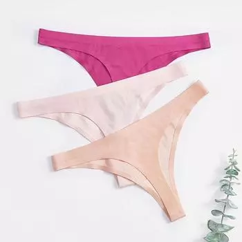 Сексуальные стринги Ice Silk цельные трусики бесшовные трусики с низкой талией женское нижнее белье женские трусики T-panty M