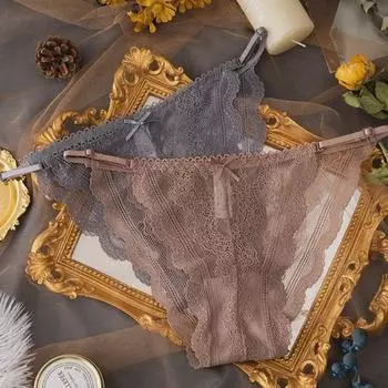 Сексуальные тонкие кружевные ультратонкие бесшовные трусы с низкой талией, дышащие женские трусы Large