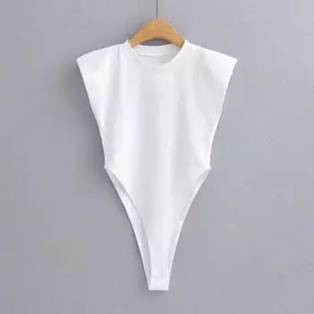 Сексуальные топы для женщин, новинка 2024 года, летнее черное боди без рукавов S чёрный