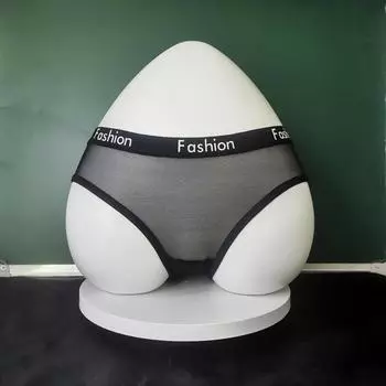 Сексуальные трусики для женщин, бесшовные трусы ikule, прозрачное нижнее белье из сетчатой пряжи с низкой талией N04 one size чёрный