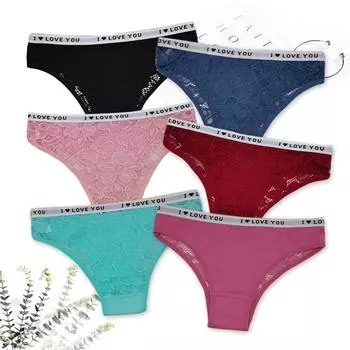 Сексуальные трусики для женщин, женское нижнее белье, бикини, хлопковые трусы с промежностью, нижнее белье, интимное женское нижнее белье с низкой посадкой, дышащие, 6 шт./компл. M