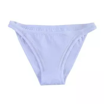 Сексуальные трусики до середины бедра для женщин из чистого хлопка, дышащие, простые, с низкой талией, бикини для девочек, тонкие ремешки, женское нижнее белье M белый