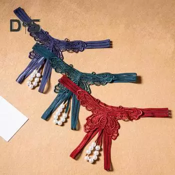 Сексуальные трусики-стринги с вырезами в форме бабочек, с низкой посадкой, с массажными искусственными жемчужинами в промежности, прозрачные, однотонные, тонкие трусики