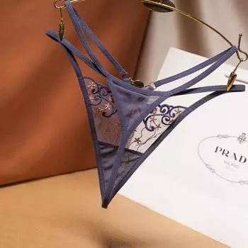 Сексуальные трусики женские сексуальные кружевные полые эластичные трусы стринги с низкой талией прозрачные One Size белый