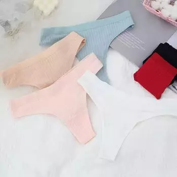 Сексуальные трусики женские стринги хлопок женское нижнее белье трусики стринги с низкой талией трусы трусики нижнее белье нижнее белье M чёрный