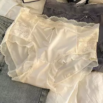 Сексуальные трусики, женское нижнее белье, кружевные бесшовные дышащие милые трусы со средней талией M