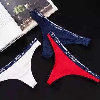 Сексуальные трусы 100% хлопок женские Т-образные трусики с низкой посадкой бесшовное нижнее белье дышащие стринги спортивная одежда бикини трусики M чёрный