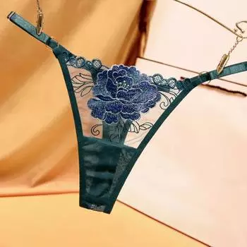 Сексуальные трусы с рисунком пиона, регулируемый один размер, дышащие женские трусы без ограничений для романтической ночи