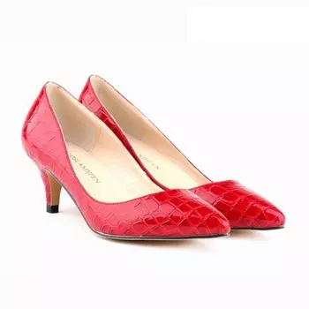 Сексуальные туфли из искусственной кожи с крокодиловым узором на среднем каблуке с острым носком для свадебного платья и вечеринки, женские туфли 5 белый