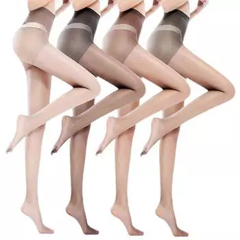 Сексуальные ультратонкие женские колготки, облегающие, плотные чулки, анти-зацепляющие, черные чулки One size чёрный