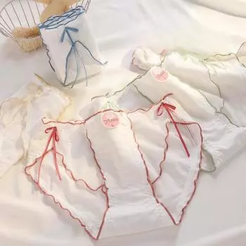 Сексуальные высокие открытые деревянные ушки класса А хлопковые мягкие женские трусики средней талии дышащие 7A антибактериальные хлопковые внутренние штаны для девочек M