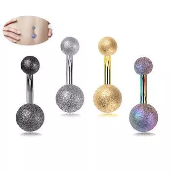 Сексуальные женщины из нержавеющей стали с двойным шариком, штангой, кольцо для пупка, ювелирные изделия для пирсинга золотистый
