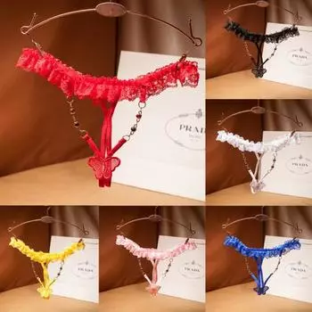Сексуальные женщины с открытой промежностью, полые прозрачные кружевные стринги, стринги, эротическое нижнее белье