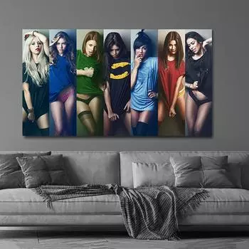 Сексуальные женщины в футболках, картина на холсте, настенное искусство, модные постеры и принты, настенные картины для гостиной, домашний декор, подарки 20X40 cm No Frame