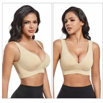 Сексуальные женские беспроводные хлопковые бюстгальтеры, нижнее белье, бюстгальтер для отдыха, нижнее белье с большой чашкой, большие размеры L