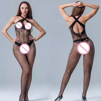 Сексуальные женские боди с открытой промежностью Babydoll сетчатые колготки нижнее белье эротические боди женское нижнее белье тедди костюмы комплект XS