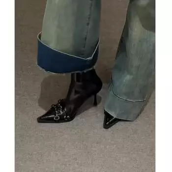 Сексуальные женские ботильоны на тонком каблуке, модные короткие ботильоны с острым носком, женские танцевальные туфли для выпускного вечера 35