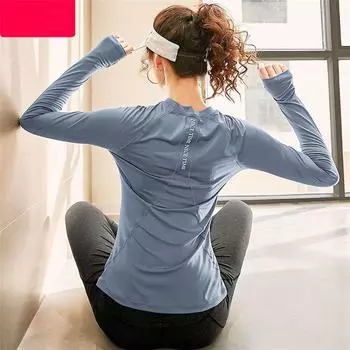 Сексуальные женские быстросохнущие спортивные футболки, однотонные футболки со стрингами, топы для йоги с длинным рукавом, спортивные женские футболки для спортзала, повседневные футболки для фитнеса больших размеров для девочек S