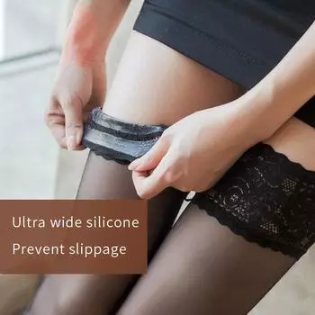 Сексуальные женские чулки, силиконовые нескользящие кружевные чулки до бедра, нейлоновые гольфы, колготки для ночных клубов One Size