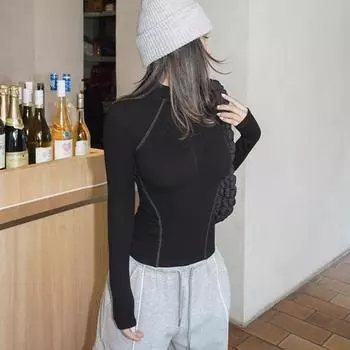 Сексуальные женские футболки Повседневные футболки Тренировочная уличная одежда Клубная мода Топы для женщин Футболки для девочек Топы Y2K Длинные рукава Воротники-молнии Футболки S