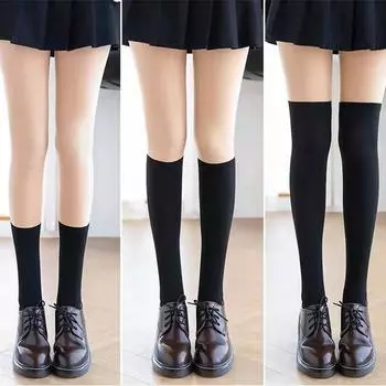 Сексуальные женские колготки, лоскутные прозрачные черные чулки до бедра, колготки, женские чулочно-носочные изделия выше колена, полосатые колготки