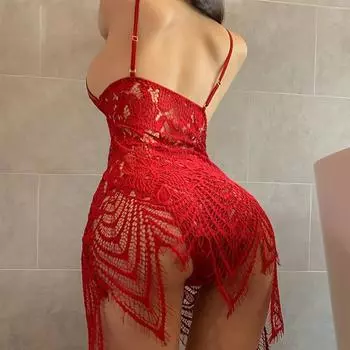 Сексуальные женские кружевные пижамы, перспективный забавный комплект нижнего белья, экзотический костюм, неровный подол, привлекательное платье для сна, нижнее белье Babydoll S