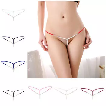Сексуальные женские кружевные стринги, нижнее белье, женские стринги с жемчугом и трусики-стринги onesizi