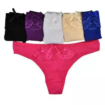 Сексуальные женские стринги, хлопковые стринги, трусики, нижнее белье, женские трусики с Т-образной спинкой, 6 шт./лот M