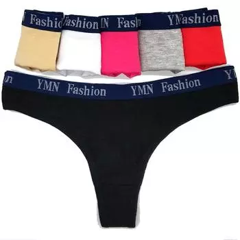 Сексуальные женские стринги, хлопковые трусики-стринги для женщин, нижнее белье с надписью для девочек, интимные трусы, женские стринги, 6 шт./лот M