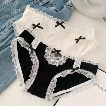 Сексуальные женские трусики, кружевные трусики, черные женские трусики. One Size белый