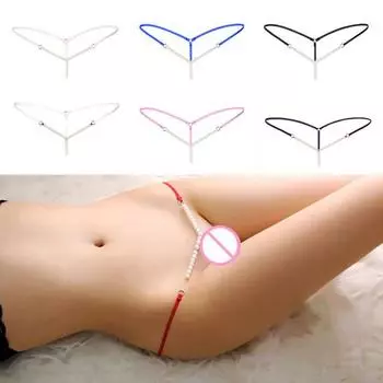 Сексуальные женские трусики-стринги без вырезов с искусственным жемчугом, нижнее белье, трусы