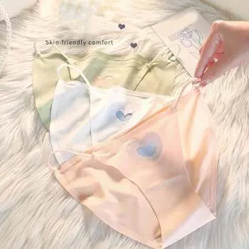 Сексуальные женские трусы, дышащие повседневные бесшовные женские трусы из ледяного шелка, женская одежда XL синий