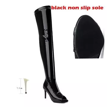 Сексуальные женские туфли на тонком высоком каблуке, бальные туфли на замшевой подошве, выше колена, латинские танцы, уличные сексуальные туфли на шпильке, ботильоны большого размера 35