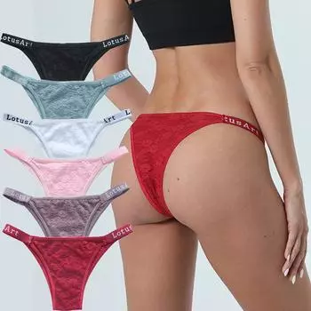 Сексуальные женские удобные кружевные трусики с низкой талией из чистого хлопка с промежностью, дышащие, высокоэластичные трусики-брифы M белый